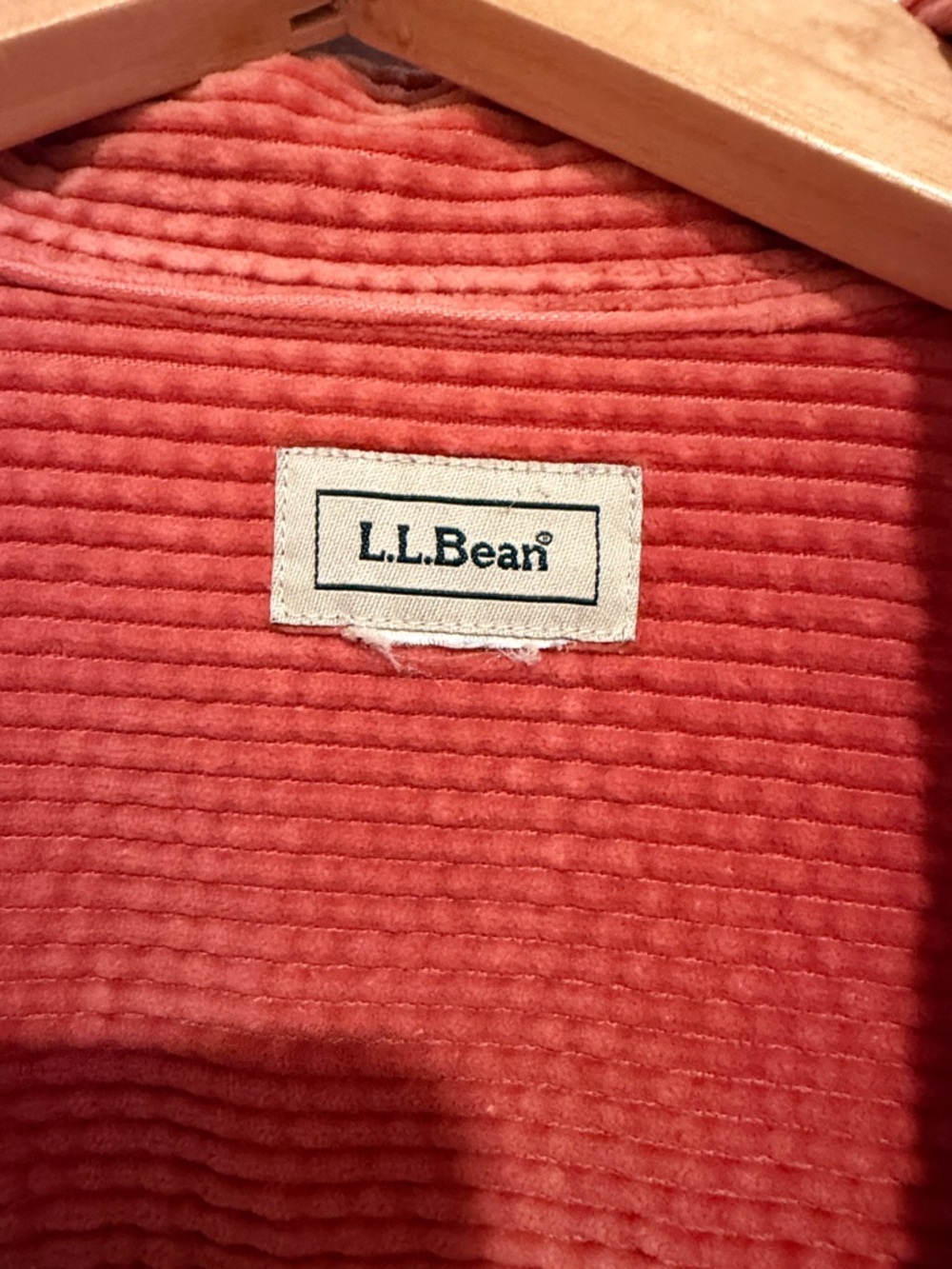 L.L. Bean Corduroy Button-Down Shirt in Rust Orange/Peach - Picture 3 of 6